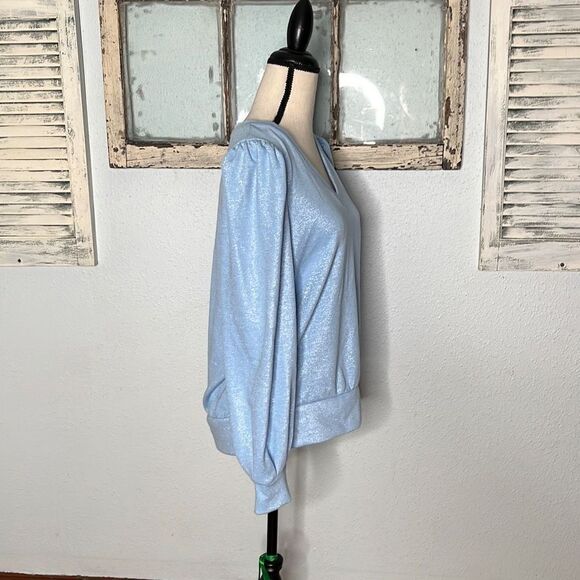 INC International Concepts Womens Sweater Sparkle Silver Blue Size Large NWT - Picture 7 of 11